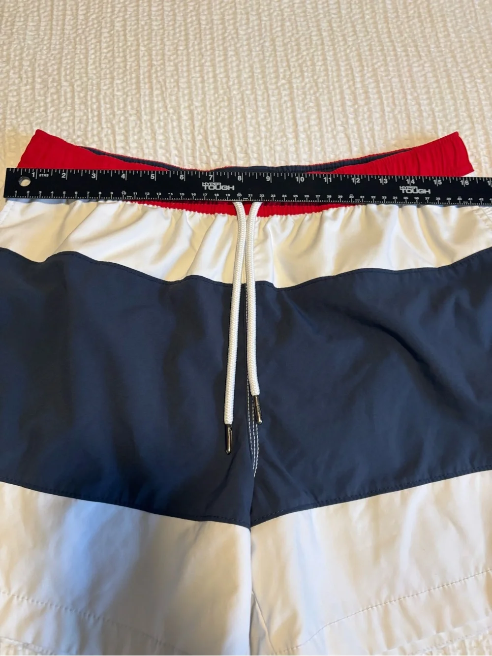 Abercrombie & Fitch men tri-color colorblocked swim trunk size Large